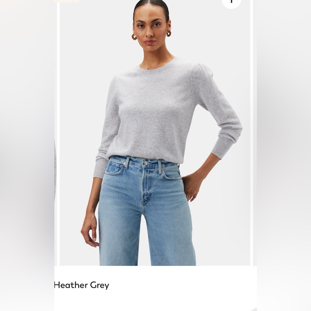 Amour Vert Heather Grey Crew Neck Sweater